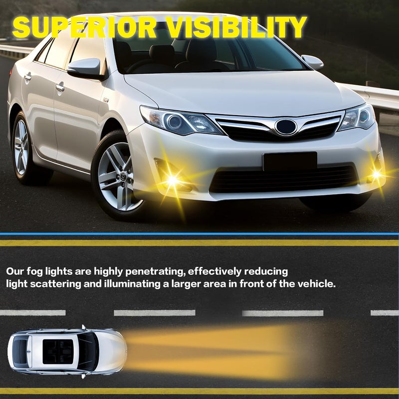 BOXLIGHT Fog Lights Fit For 2012 2013 2014 Toyota Camry Bumper Driving Fog Lamps Assemblies w/Bezel & Switch Wiring Kit 1Pair of Fog Lights - Image 2
